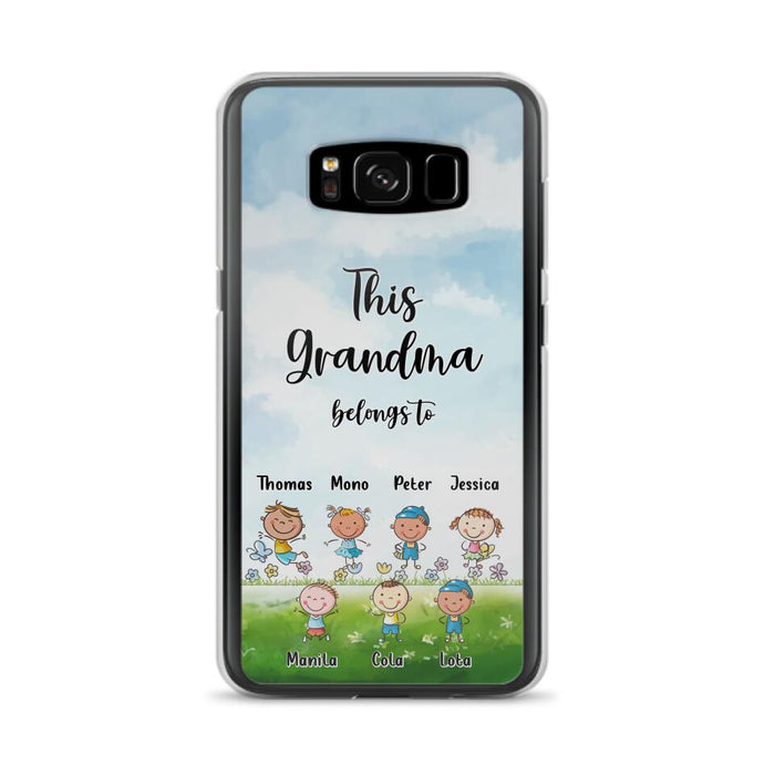 Custom Personalized Grandma Phone Case - Gift Idea For Grandma/Mother's Day - Upto 7 Kids - This Grandma Belongs To - Case For iPhone & Samsung