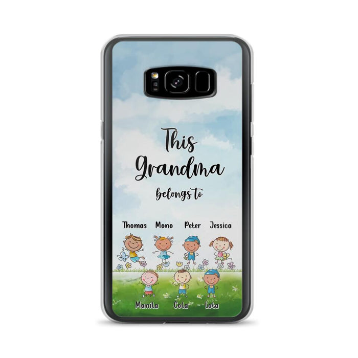 Custom Personalized Grandma Phone Case - Gift Idea For Grandma/Mother's Day - Upto 7 Kids - This Grandma Belongs To - Case For iPhone & Samsung