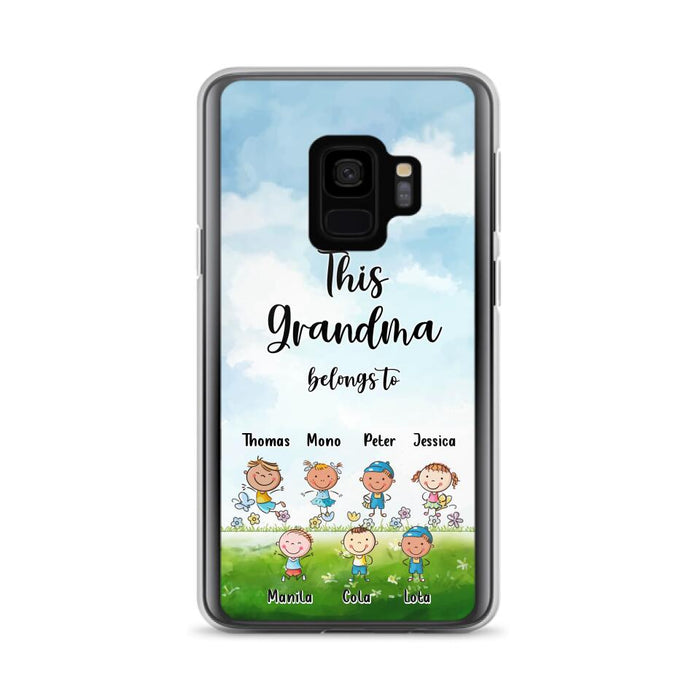 Custom Personalized Grandma Phone Case - Gift Idea For Grandma/Mother's Day - Upto 7 Kids - This Grandma Belongs To - Case For iPhone & Samsung