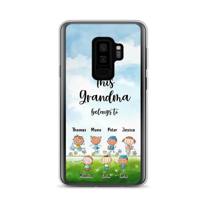 Custom Personalized Grandma Phone Case - Gift Idea For Grandma/Mother's Day - Upto 7 Kids - This Grandma Belongs To - Case For iPhone & Samsung