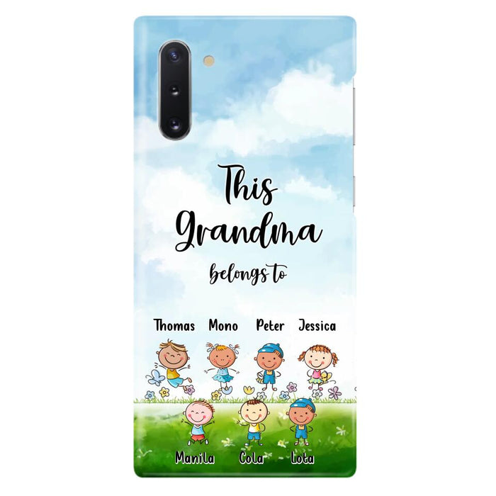 Custom Personalized Grandma Phone Case - Gift Idea For Grandma/Mother's Day - Upto 7 Kids - This Grandma Belongs To - Case For iPhone & Samsung