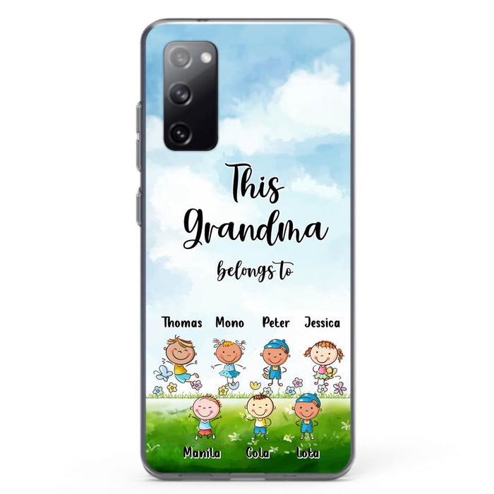 Custom Personalized Grandma Phone Case - Gift Idea For Grandma/Mother's Day - Upto 7 Kids - This Grandma Belongs To - Case For iPhone & Samsung