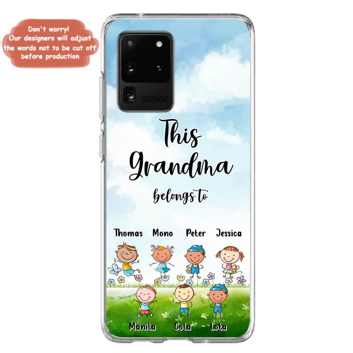 Custom Personalized Grandma Phone Case - Gift Idea For Grandma/Mother's Day - Upto 7 Kids - This Grandma Belongs To - Case For iPhone & Samsung