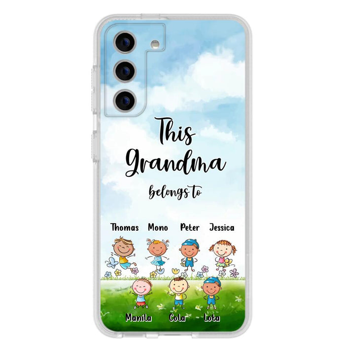 Custom Personalized Grandma Phone Case - Gift Idea For Grandma/Mother's Day - Upto 7 Kids - This Grandma Belongs To - Case For iPhone & Samsung