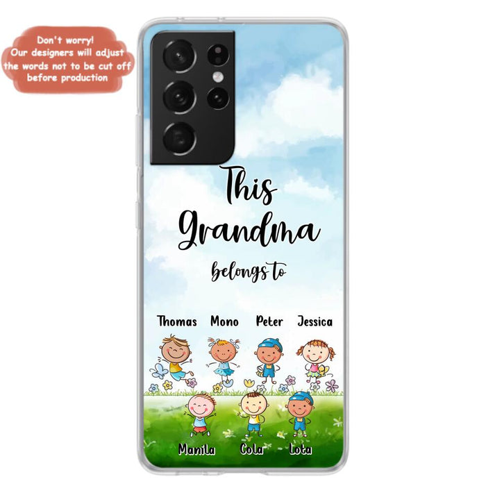 Custom Personalized Grandma Phone Case - Gift Idea For Grandma/Mother's Day - Upto 7 Kids - This Grandma Belongs To - Case For iPhone & Samsung