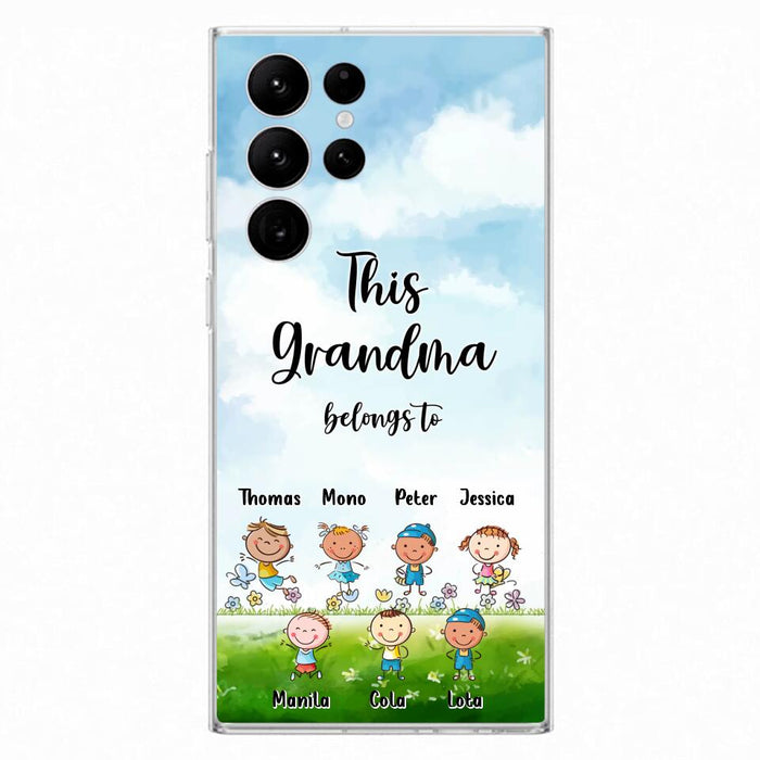 Custom Personalized Grandma Phone Case - Gift Idea For Grandma/Mother's Day - Upto 7 Kids - This Grandma Belongs To - Case For iPhone & Samsung