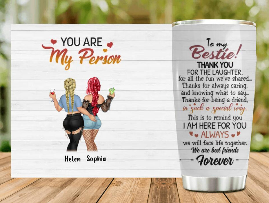 Custom Personalized Besties Tumbler - Gift Idea For Friends/ Besties/Sisters - Thank You For The Laughter For All The Fun We've Shared