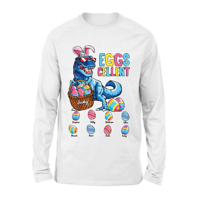 Custom Personalized Dinosaur Eggs Cellent T-shirt/ Long Sleeve/ Sweatshirt/ Hoodie - Gift Idea For Easter Day - Upto 8 Eggs - Dinosaur Eggs Cellent Easter