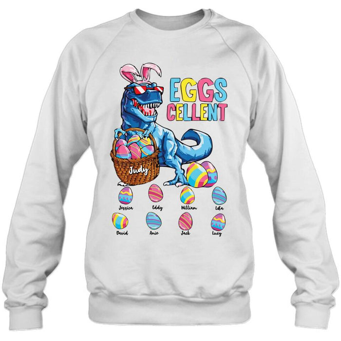 Custom Personalized Dinosaur Eggs Cellent T-shirt/ Long Sleeve/ Sweatshirt/ Hoodie - Gift Idea For Easter Day - Upto 8 Eggs - Dinosaur Eggs Cellent Easter