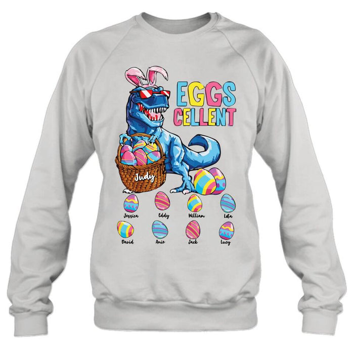 Custom Personalized Dinosaur Eggs Cellent T-shirt/ Long Sleeve/ Sweatshirt/ Hoodie - Gift Idea For Easter Day - Upto 8 Eggs - Dinosaur Eggs Cellent Easter