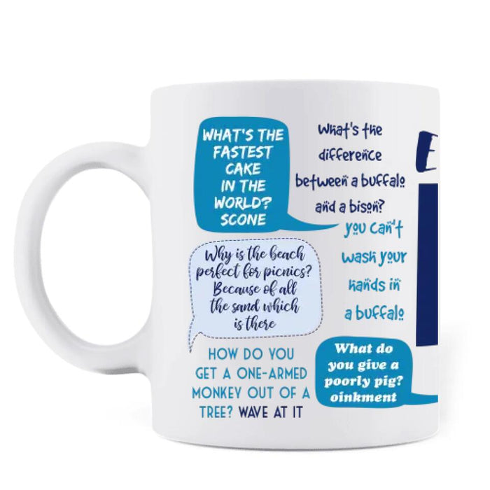 Custom Personalized Dad Coffee Mug - Gift Idea For Father's Day - Emergency Dad Jokes