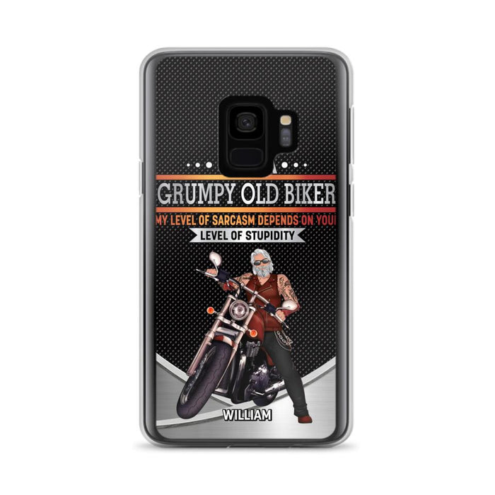 Custom Personalized Old Biker Phone Case - Father's Day Gift Idea for Biker - I'm A Grumpy Old Biker - Case for iPhone/Samsung