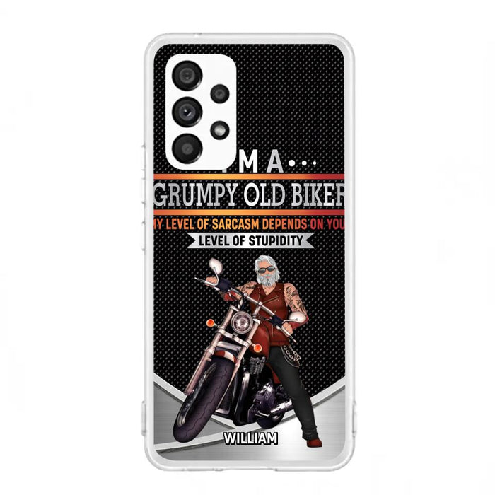 Custom Personalized Old Biker Phone Case - Father's Day Gift Idea for Biker - I'm A Grumpy Old Biker - Case for iPhone/Samsung