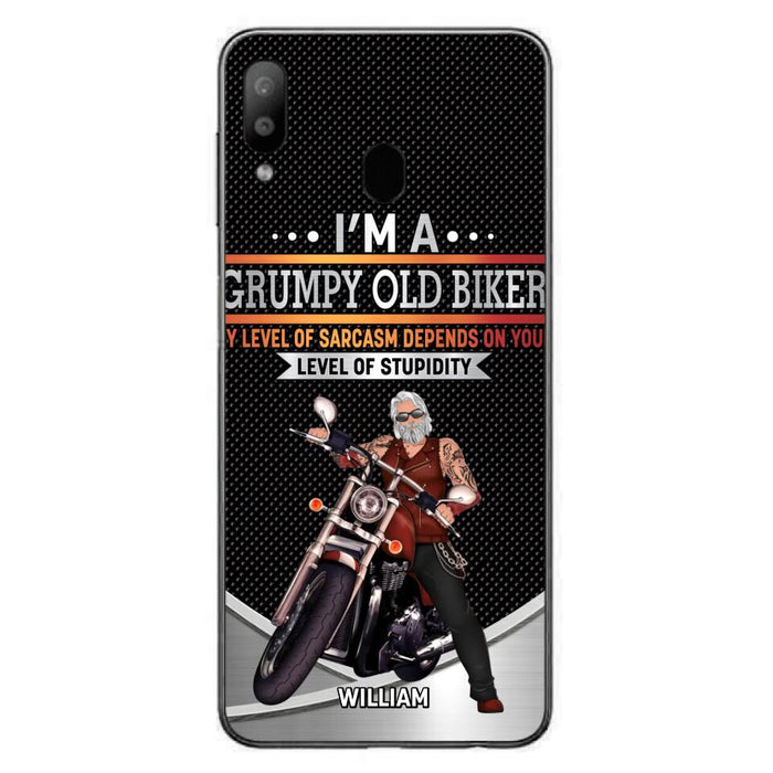 Custom Personalized Old Biker Phone Case - Father's Day Gift Idea for Biker - I'm A Grumpy Old Biker - Case for iPhone/Samsung