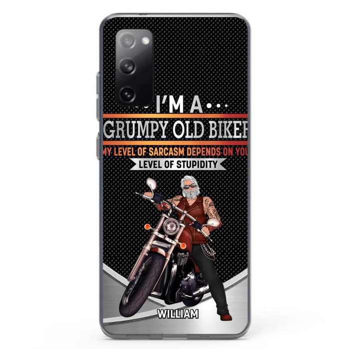 Custom Personalized Old Biker Phone Case - Father's Day Gift Idea for Biker - I'm A Grumpy Old Biker - Case for iPhone/Samsung