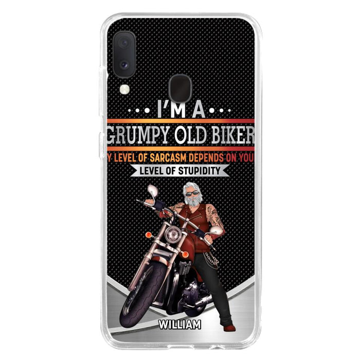 Custom Personalized Old Biker Phone Case - Father's Day Gift Idea for Biker - I'm A Grumpy Old Biker - Case for iPhone/Samsung