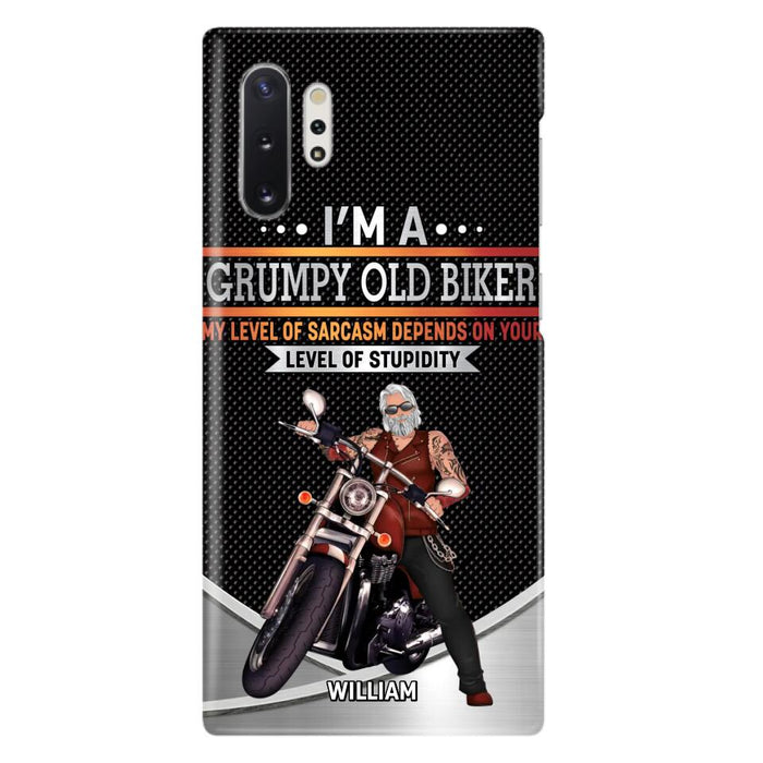 Custom Personalized Old Biker Phone Case - Father's Day Gift Idea for Biker - I'm A Grumpy Old Biker - Case for iPhone/Samsung