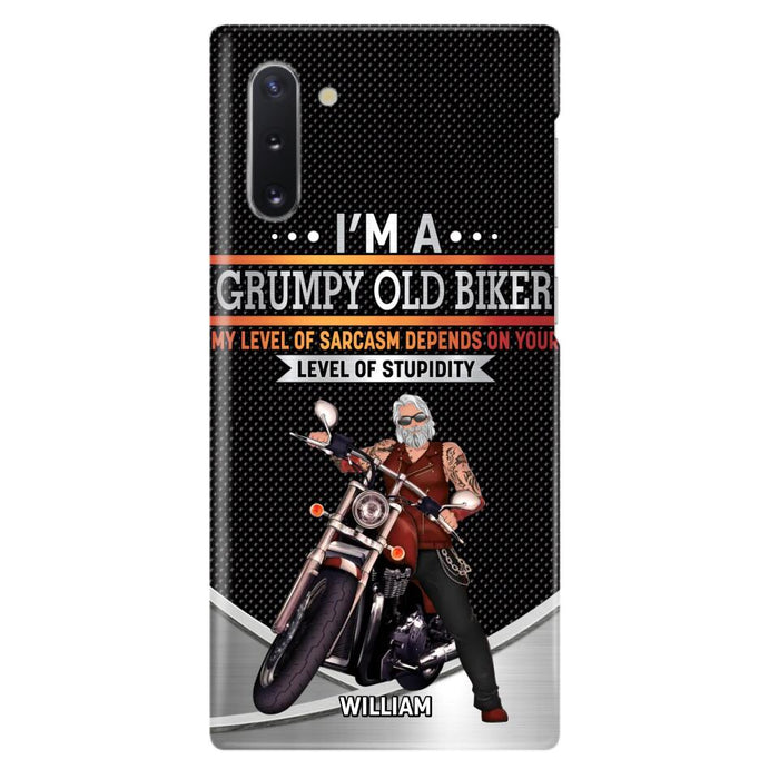 Custom Personalized Old Biker Phone Case - Father's Day Gift Idea for Biker - I'm A Grumpy Old Biker - Case for iPhone/Samsung