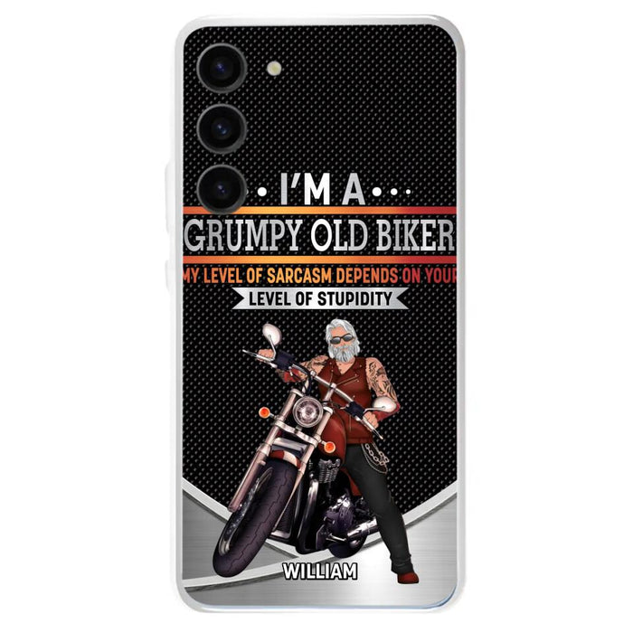 Custom Personalized Old Biker Phone Case - Father's Day Gift Idea for Biker - I'm A Grumpy Old Biker - Case for iPhone/Samsung