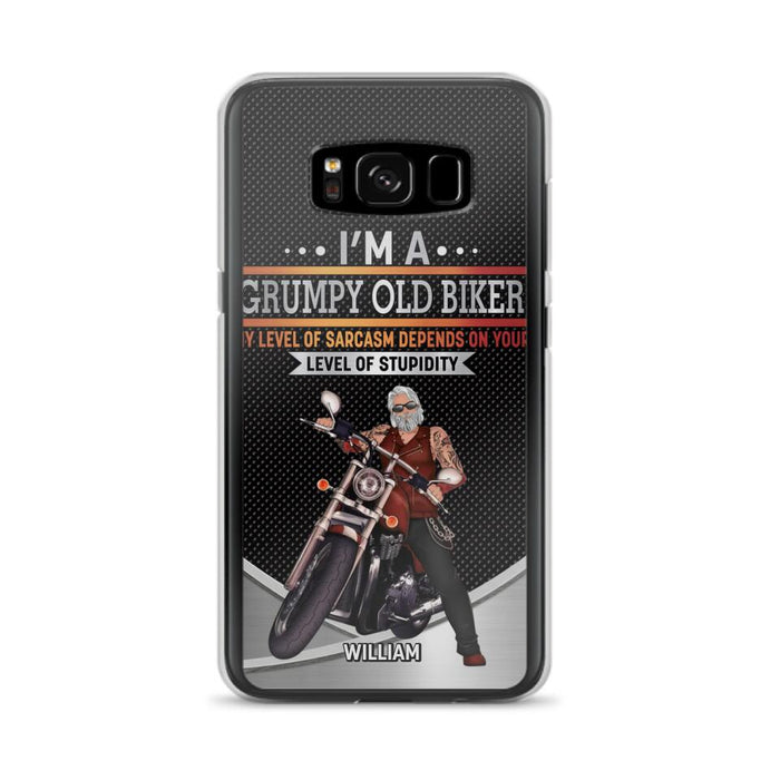 Custom Personalized Old Biker Phone Case - Father's Day Gift Idea for Biker - I'm A Grumpy Old Biker - Case for iPhone/Samsung