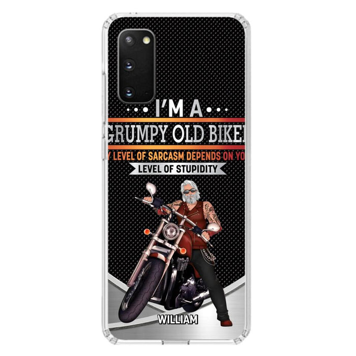 Custom Personalized Old Biker Phone Case - Father's Day Gift Idea for Biker - I'm A Grumpy Old Biker - Case for iPhone/Samsung