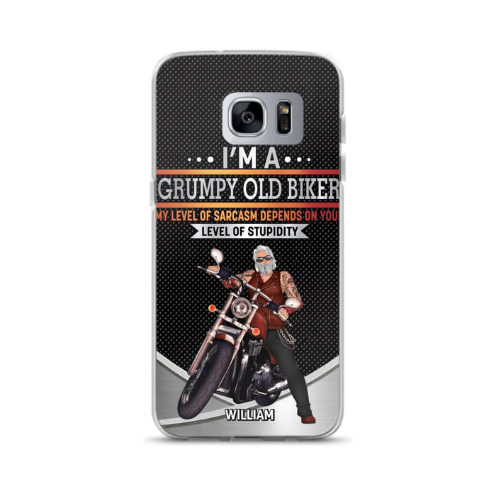 Custom Personalized Old Biker Phone Case - Father's Day Gift Idea for Biker - I'm A Grumpy Old Biker - Case for iPhone/Samsung