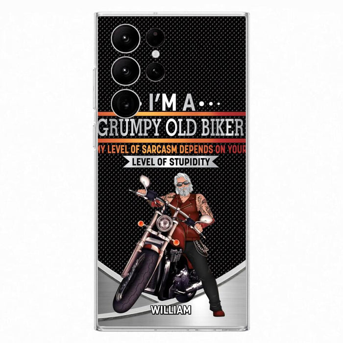 Custom Personalized Old Biker Phone Case - Father's Day Gift Idea for Biker - I'm A Grumpy Old Biker - Case for iPhone/Samsung