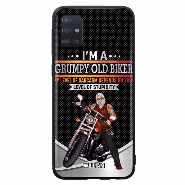 Custom Personalized Old Biker Phone Case - Father's Day Gift Idea for Biker - I'm A Grumpy Old Biker - Case for iPhone/Samsung