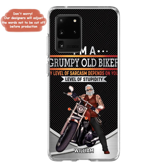 Custom Personalized Old Biker Phone Case - Father's Day Gift Idea for Biker - I'm A Grumpy Old Biker - Case for iPhone/Samsung