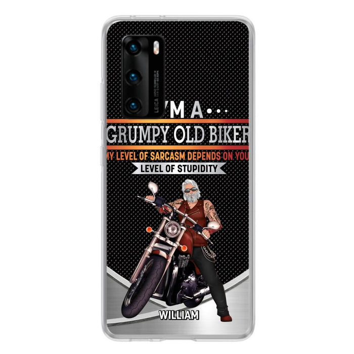 Custom Personalized Old Biker Phone Case - Father's Day Gift Idea for Biker - I'm A Grumpy Old Biker - Case for Xiaomi/Huawei/Oppo