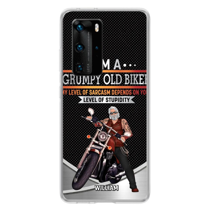 Custom Personalized Old Biker Phone Case - Father's Day Gift Idea for Biker - I'm A Grumpy Old Biker - Case for Xiaomi/Huawei/Oppo