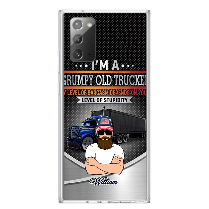 Custom Personalized Old Trucker Phone Case - Father's Day Gift Idea for Trucker - I'm A Grumpy Old Trucker - Case for iPhone/Samsung