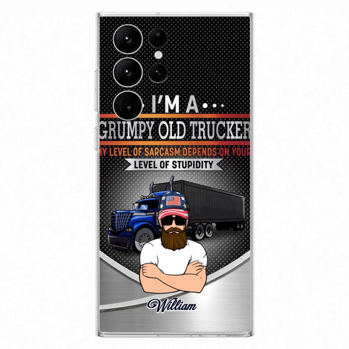 Custom Personalized Old Trucker Phone Case - Father's Day Gift Idea for Trucker - I'm A Grumpy Old Trucker - Case for iPhone/Samsung