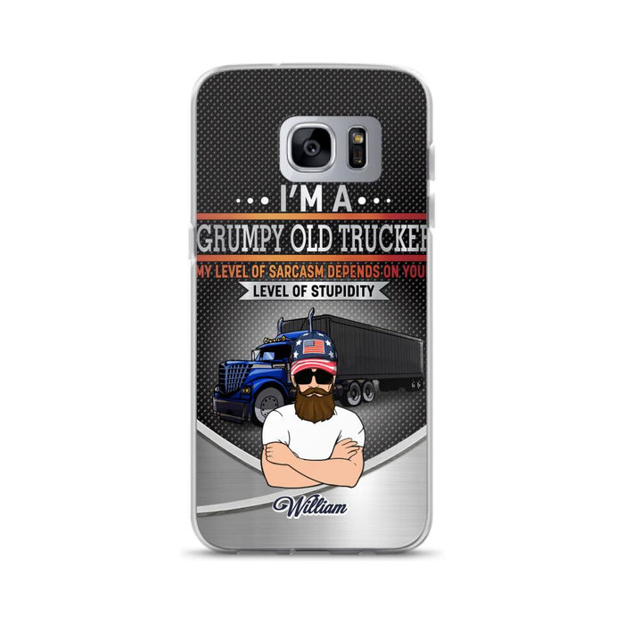 Custom Personalized Old Trucker Phone Case - Father's Day Gift Idea for Trucker - I'm A Grumpy Old Trucker - Case for iPhone/Samsung