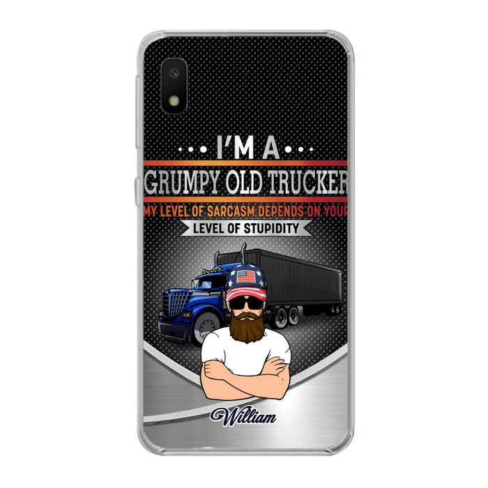 Custom Personalized Old Trucker Phone Case - Father's Day Gift Idea for Trucker - I'm A Grumpy Old Trucker - Case for iPhone/Samsung