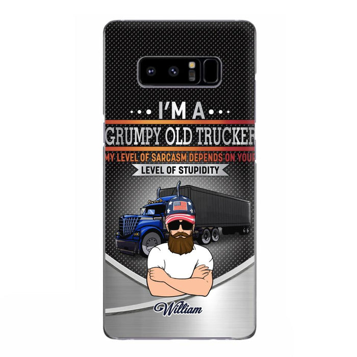 Custom Personalized Old Trucker Phone Case - Father's Day Gift Idea for Trucker - I'm A Grumpy Old Trucker - Case for iPhone/Samsung