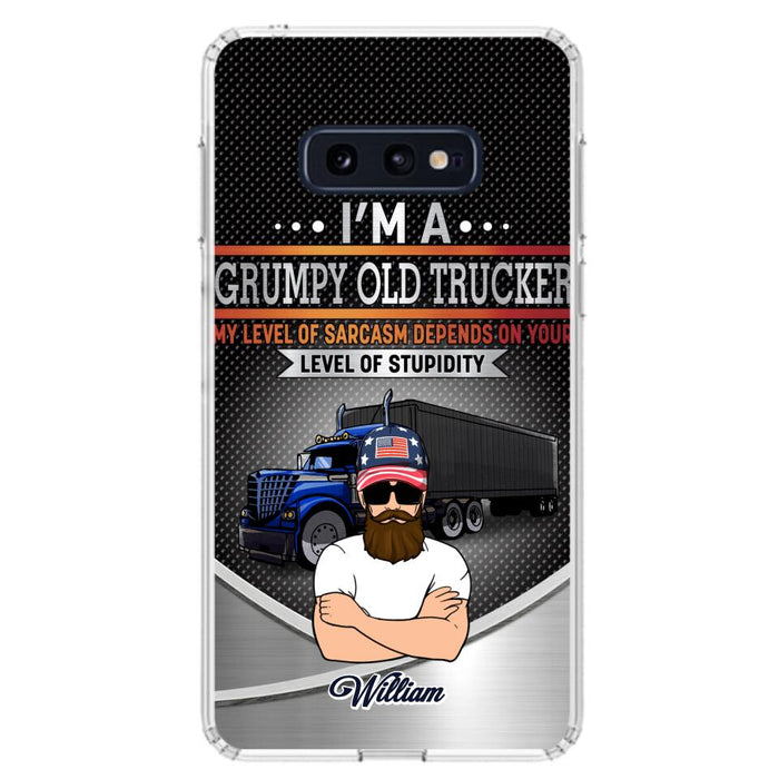 Custom Personalized Old Trucker Phone Case - Father's Day Gift Idea for Trucker - I'm A Grumpy Old Trucker - Case for iPhone/Samsung