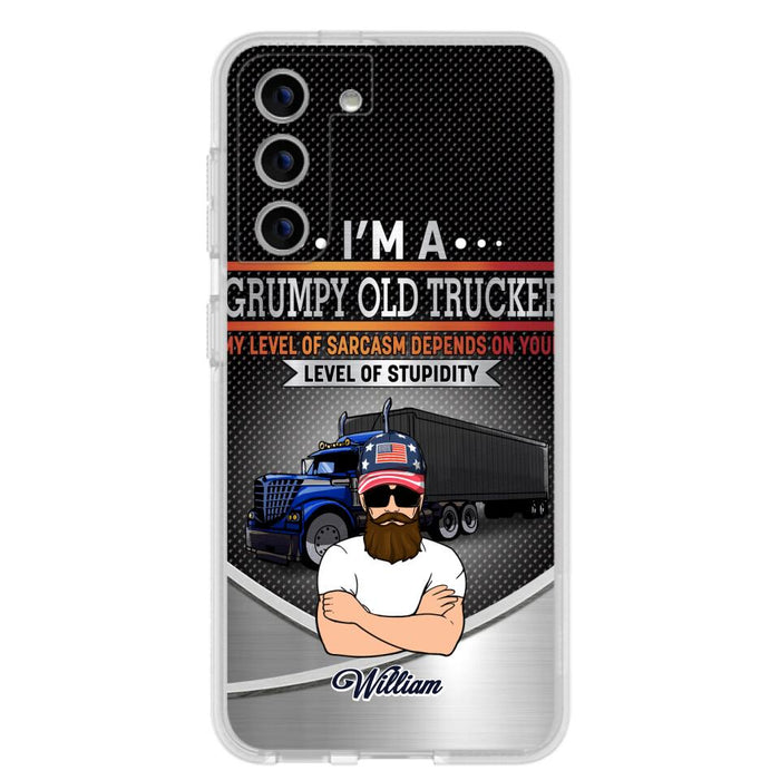 Custom Personalized Old Trucker Phone Case - Father's Day Gift Idea for Trucker - I'm A Grumpy Old Trucker - Case for iPhone/Samsung