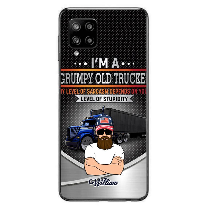 Custom Personalized Old Trucker Phone Case - Father's Day Gift Idea for Trucker - I'm A Grumpy Old Trucker - Case for iPhone/Samsung