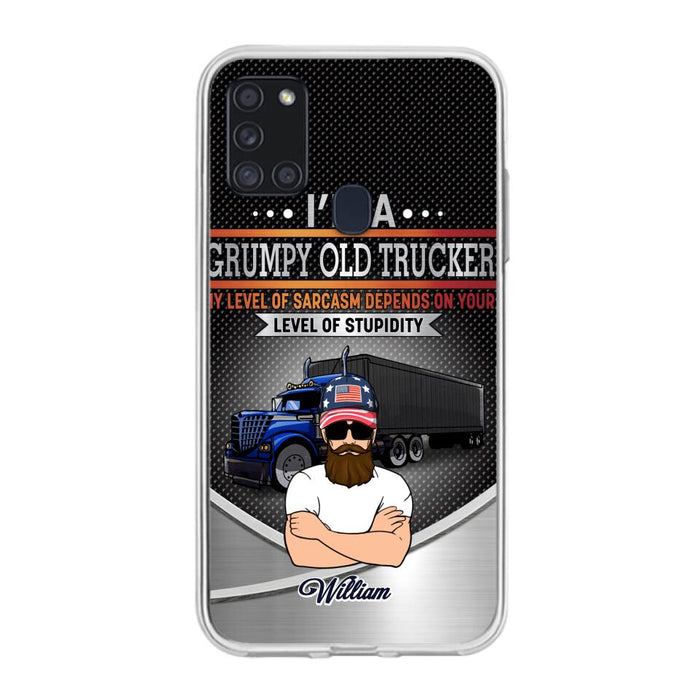 Custom Personalized Old Trucker Phone Case - Father's Day Gift Idea for Trucker - I'm A Grumpy Old Trucker - Case for iPhone/Samsung