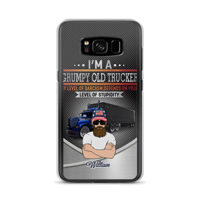 Custom Personalized Old Trucker Phone Case - Father's Day Gift Idea for Trucker - I'm A Grumpy Old Trucker - Case for iPhone/Samsung