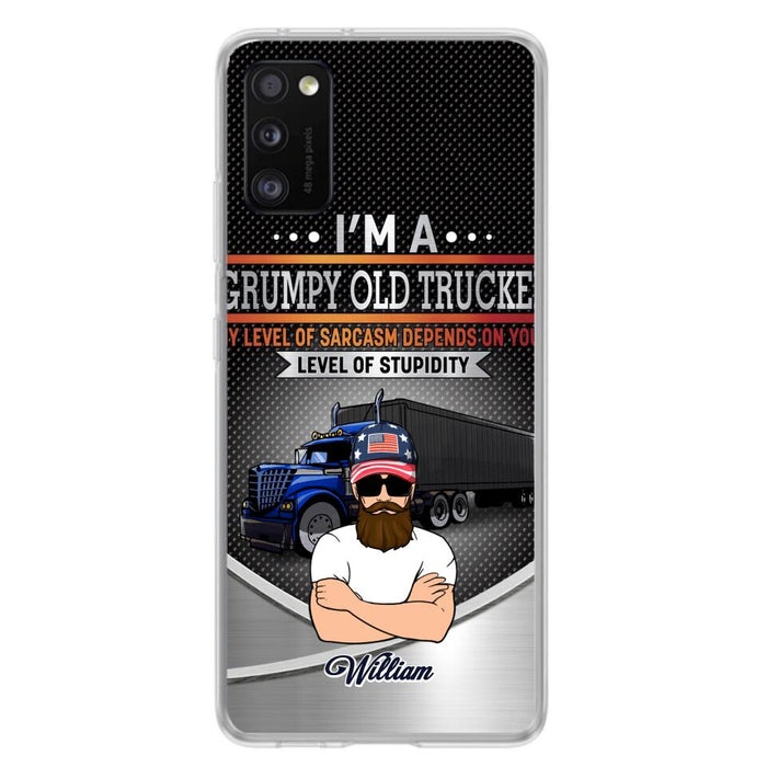 Custom Personalized Old Trucker Phone Case - Father's Day Gift Idea for Trucker - I'm A Grumpy Old Trucker - Case for iPhone/Samsung