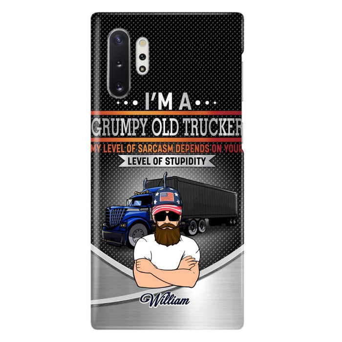 Custom Personalized Old Trucker Phone Case - Father's Day Gift Idea for Trucker - I'm A Grumpy Old Trucker - Case for iPhone/Samsung