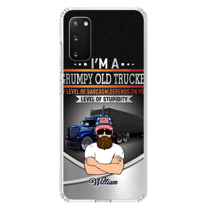 Custom Personalized Old Trucker Phone Case - Father's Day Gift Idea for Trucker - I'm A Grumpy Old Trucker - Case for iPhone/Samsung