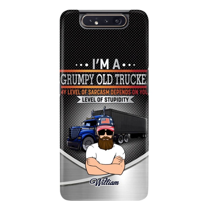 Custom Personalized Old Trucker Phone Case - Father's Day Gift Idea for Trucker - I'm A Grumpy Old Trucker - Case for iPhone/Samsung