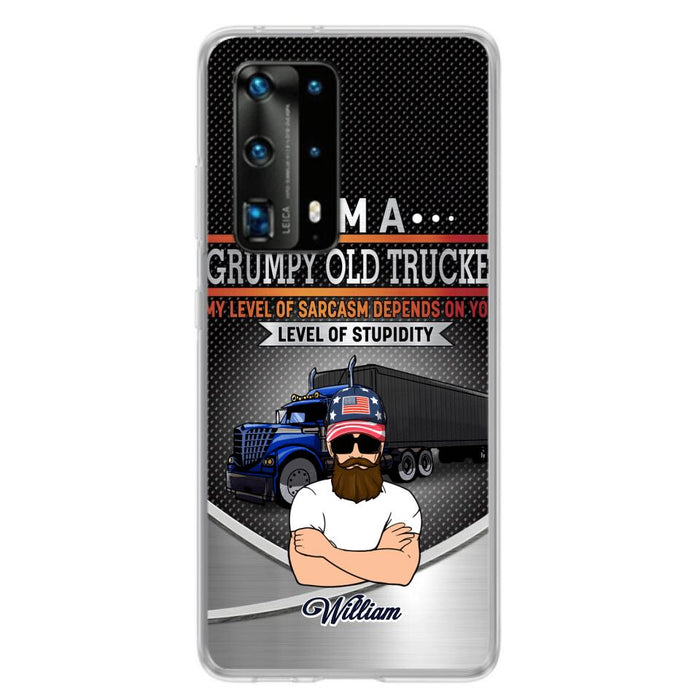 Custom Personalized Old Trucker Phone Case - Father's Day Gift Idea for Trucker - I'm A Grumpy Old Trucker - Case for Xiaomi/Huawei/Oppo