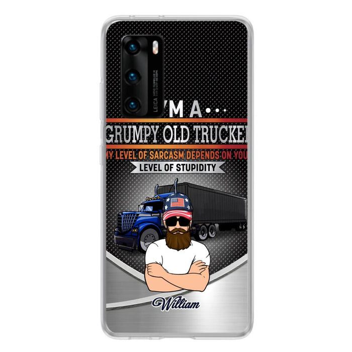 Custom Personalized Old Trucker Phone Case - Father's Day Gift Idea for Trucker - I'm A Grumpy Old Trucker - Case for Xiaomi/Huawei/Oppo