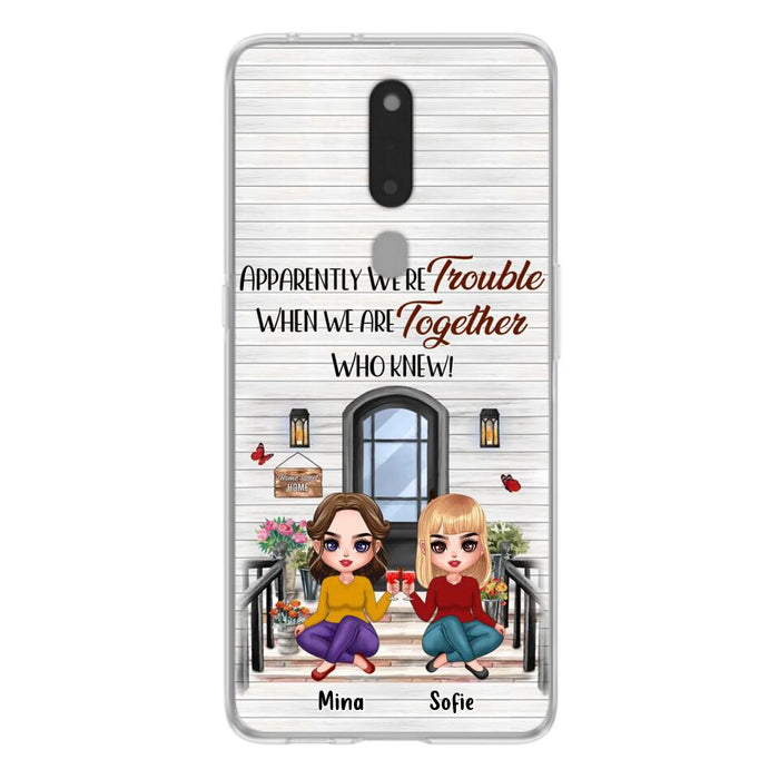 Custom Personalized Besties Phone Case - Upto 5 Girls - Gift Idea For Besties/ Friends/ Sisters - Apparently We're Trouble When We Are Together Who Knew! - Case For Xiaomi/Oppo/Huawei