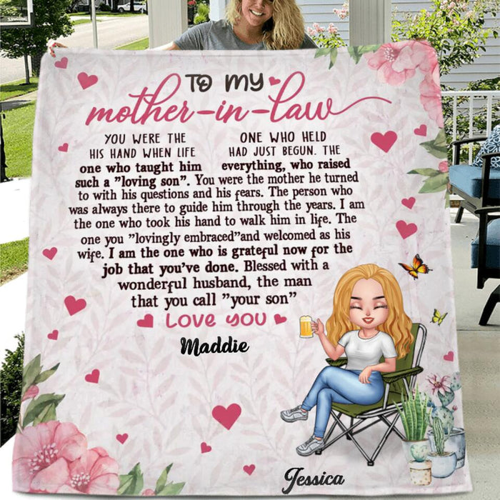 Custom Personalized Mother-In-Law Single Layer Fleece Blanket - Best Gift Idea For Mother's Day - To My Mother-In-Law