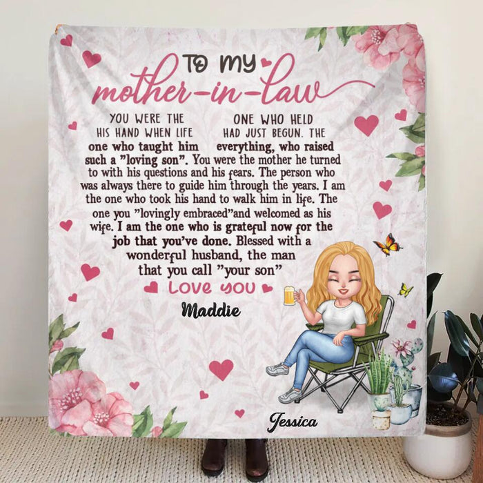 Custom Personalized Mother-In-Law Single Layer Fleece Blanket - Best Gift Idea For Mother's Day - To My Mother-In-Law